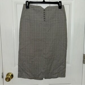 Wet Seal Gray Plaid Pencil High Waist Skirt